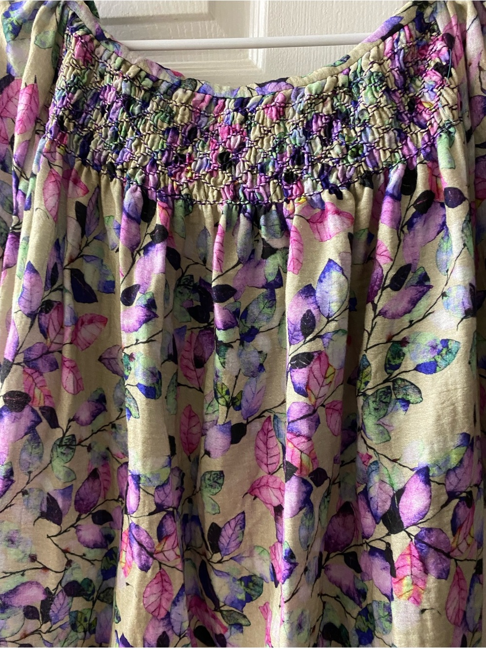 Floral Smocked Cotton Gauze Gown - Tall - Picture 3 of 5